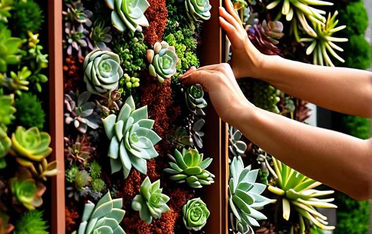 리빙월을 위한 복합 재료 사용법 - **
"A vibrant vertical garden inside a modern apartment in São Paulo, Brazil. Lush green foliage sp...
