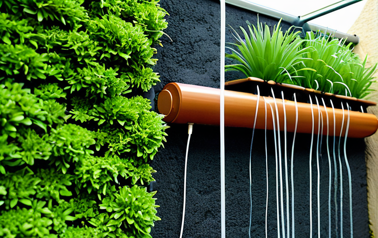 리빙월 설치 후 소음 문제 해결하기 - Silent Vertical Garden - Pump Focus**

A close-up shot of a modern vertical garden system, focusing ...