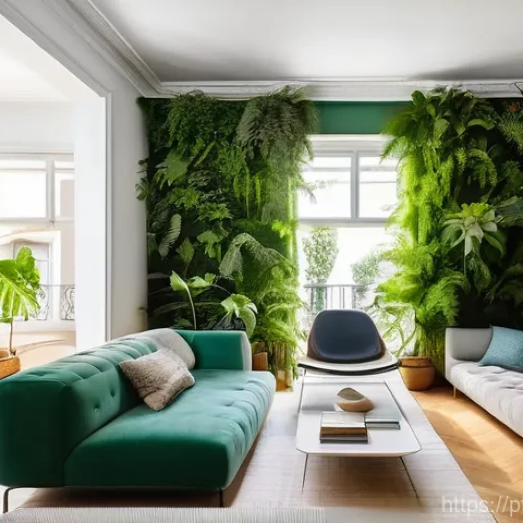 리빙월을 위한 공간 활용 기술 - **A Serene Living Room Oasis in Lisbon:** A bright and inviting living room in a contemporary Lisbon...