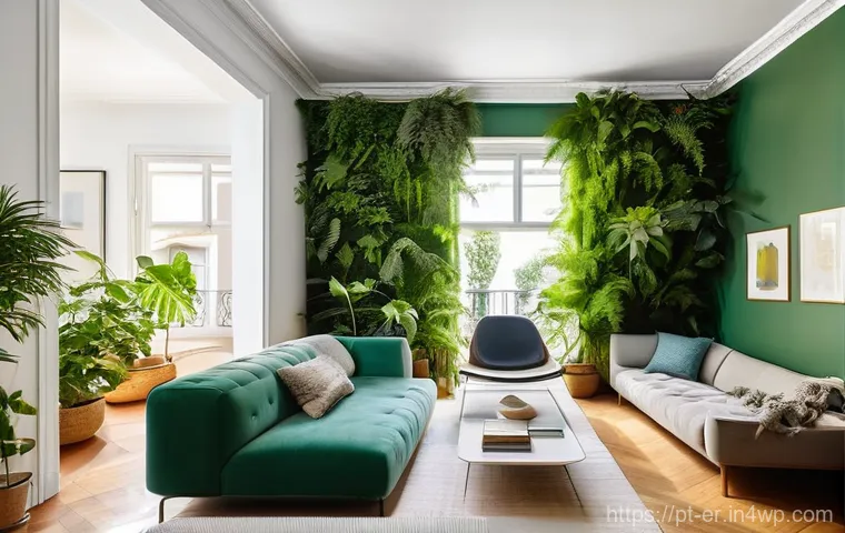 리빙월을 위한 공간 활용 기술 - **A Serene Living Room Oasis in Lisbon:** A bright and inviting living room in a contemporary Lisbon...